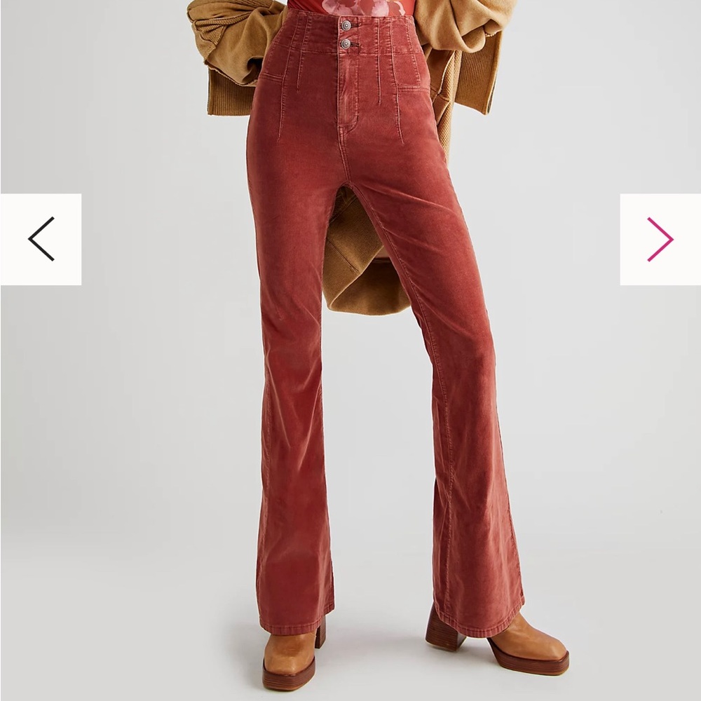 Free People Jayde Cord High Rise Flare Jeans Pants